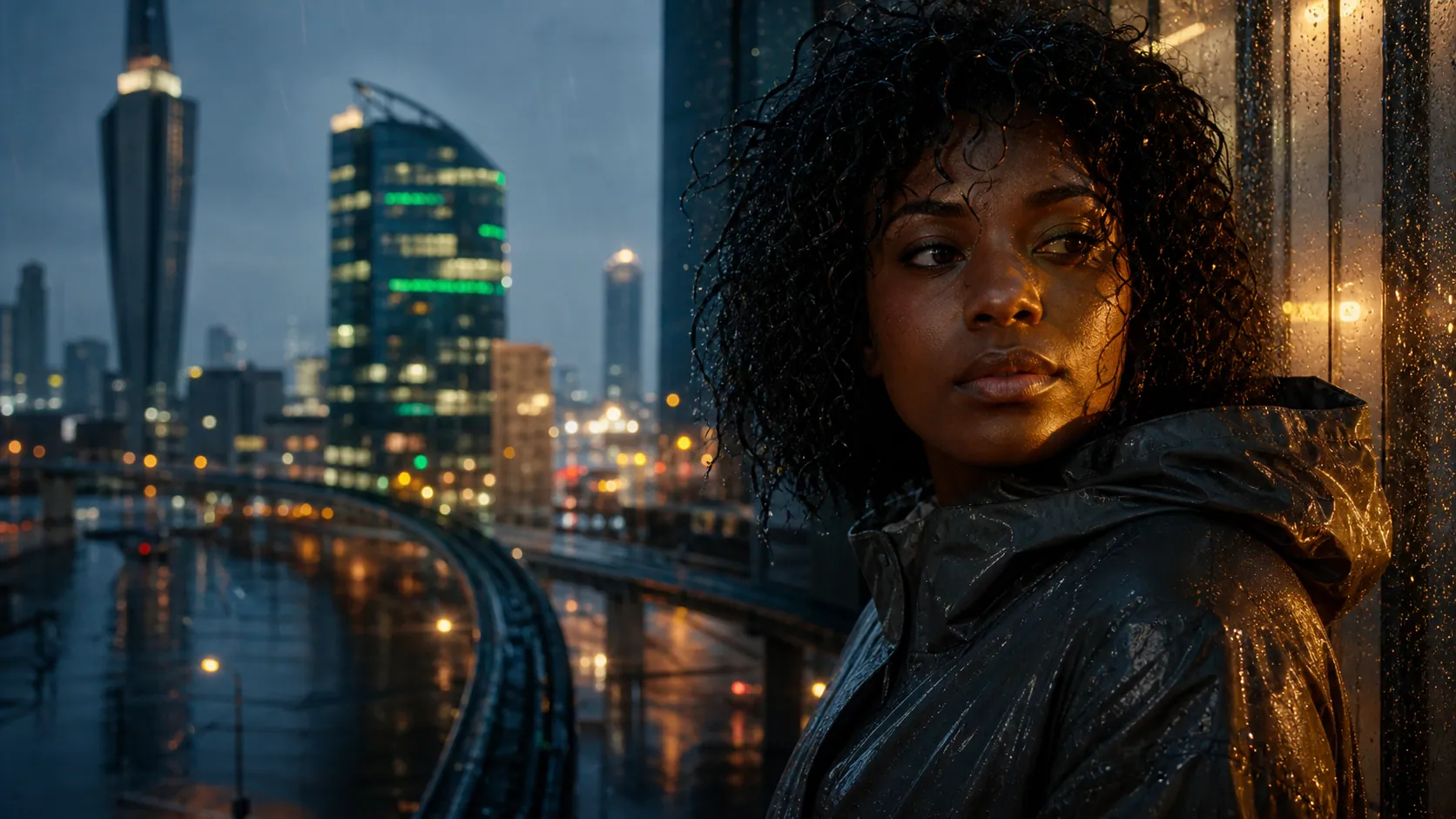 Illustrative DigiUp campaign artwork with a rain-lit cinematic city