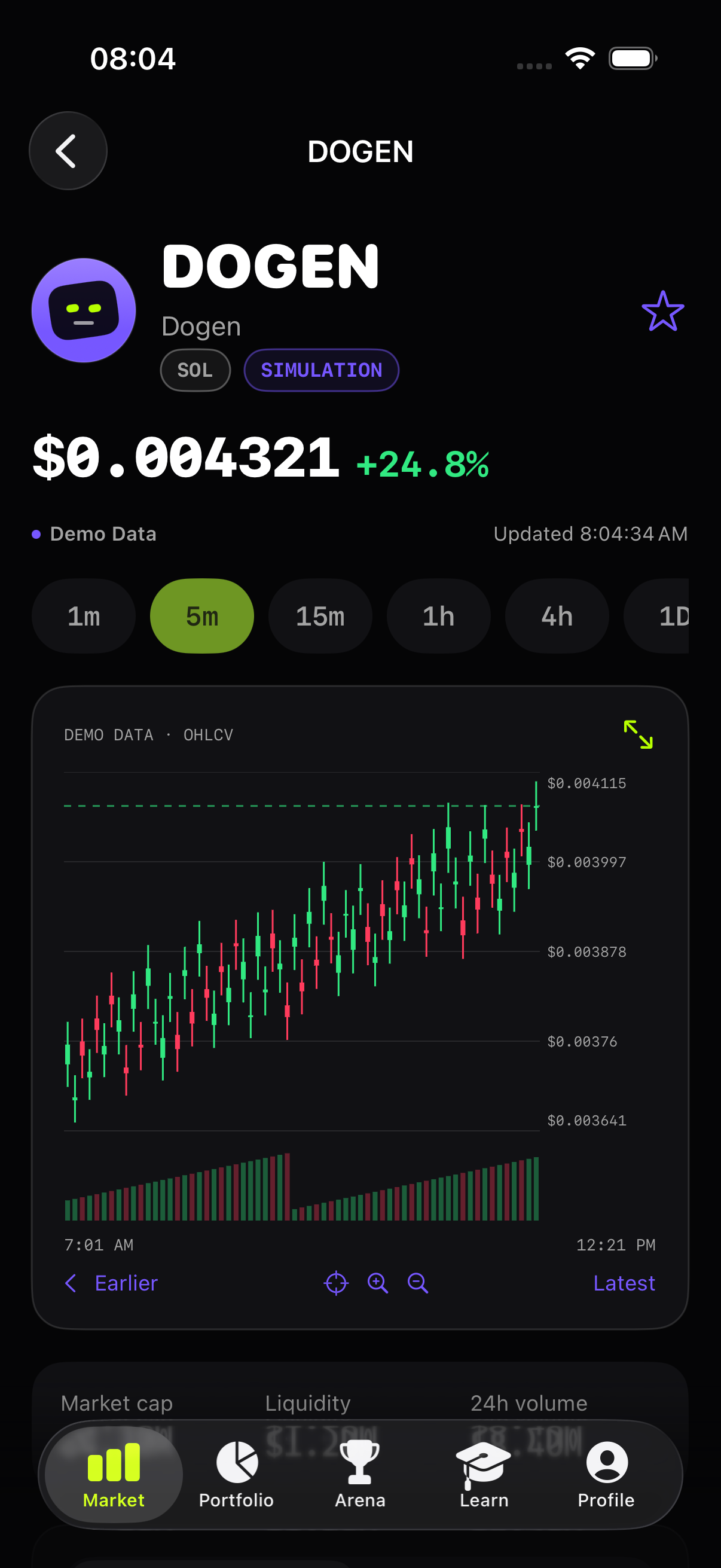 DGEN Z on an iPhone — simulated app preview, no real money